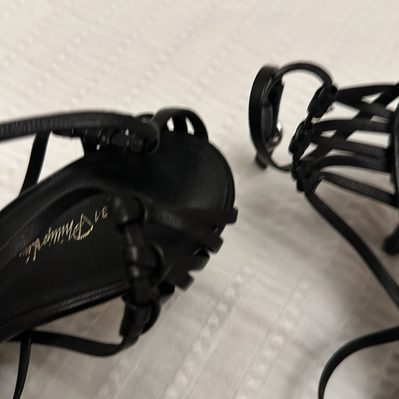 3.1 Phillip Lim Black Ankle Strap Leather Heels - Picture 6 of 8